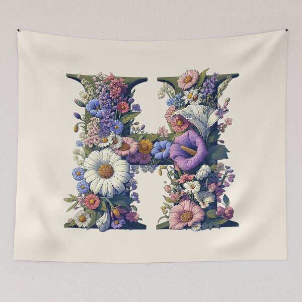 Item preview, Floral Letter H designed and sold by zzz888.