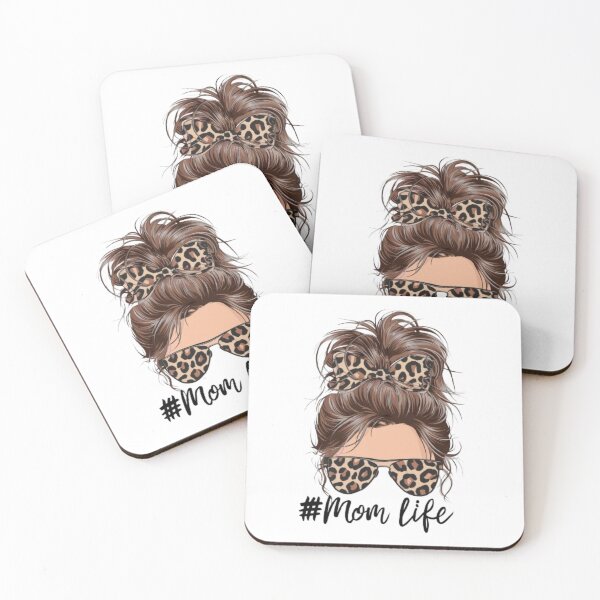 Item preview, Cute woman face messy  hair bun designed and sold by Sameena Fatima.