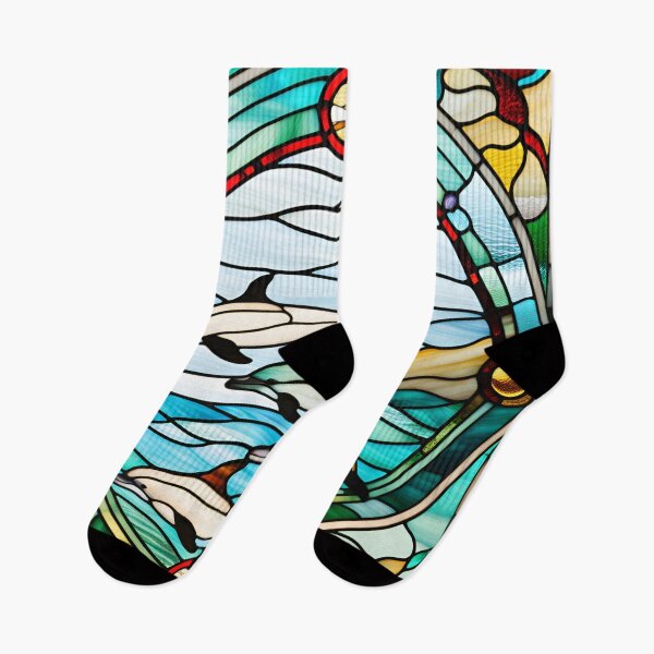 Item preview, Stained Glass Hector's Dolphins designed and sold by Wild Blue Designs NZ.