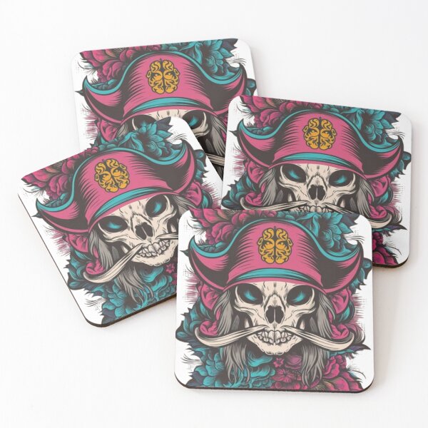 Item preview, Cat skull head with flowers designed and sold by Sameena Fatima.
