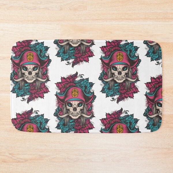 Item preview, Cat skull head with flowers designed and sold by Sameena Fatima.
