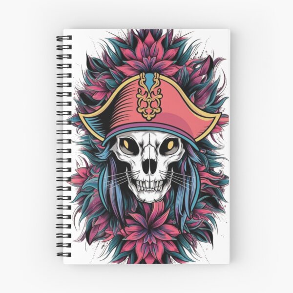 Item preview, Cat skull head with flowers designed and sold by Sameena Fatima.