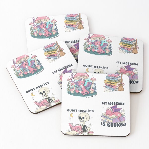 Item preview, Book Reading Dino/ My weekend is all booked up/ Skeleton reading book/ Book Reader Sticker pack designed and sold by mbarts85.