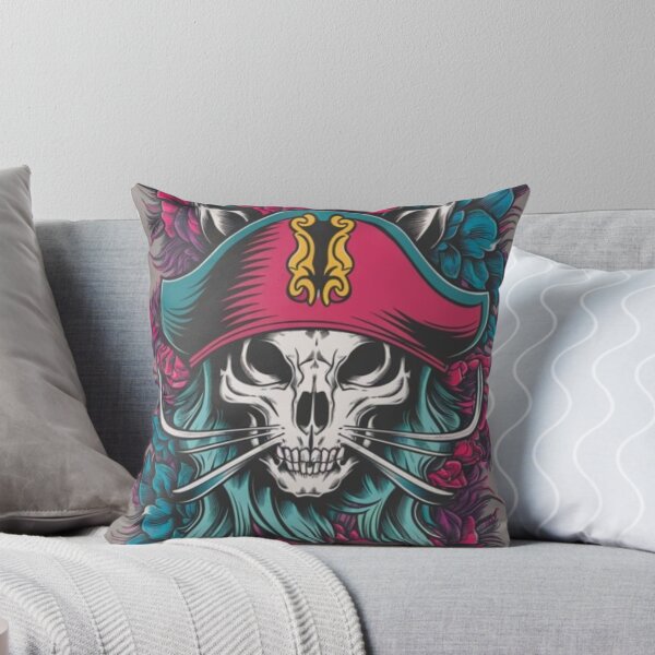 Item preview, Cat skull head with flowers designed and sold by Sameena Fatima.