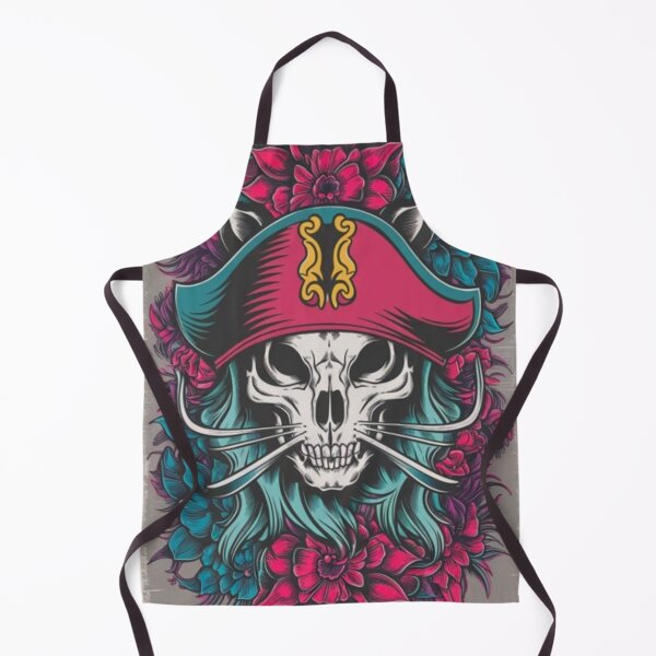 Item preview, Cat skull head with flowers designed and sold by Sameena Fatima.