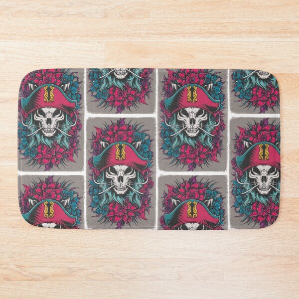Item preview, Cat skull head with flowers designed and sold by Sameena Fatima.