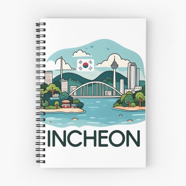Aperçu de l'œuvre Incheon Corée du Sud Aquarelle créée et vendue par PaintMeWorld.