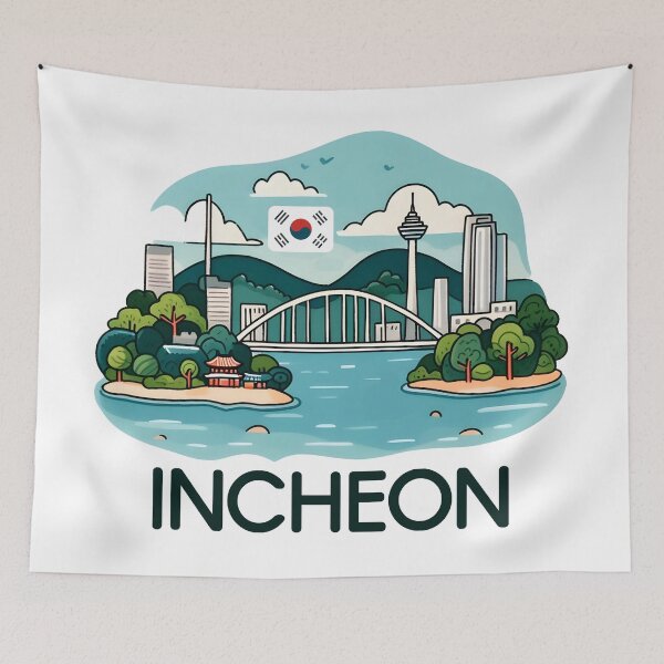 Item preview, Incheon South Korea Watercolor designed and sold by PaintMeWorld.