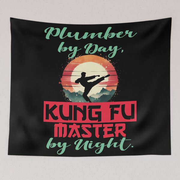 Item preview, Vintage Kung Fu Master & Plumber Dual Life | T-Shirt Design | designed and sold by TheInkyOwl-TIO.