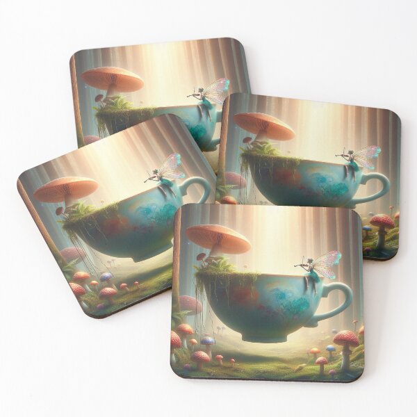 Item preview, Enchanted cup: elf and mushrooms in surreal artwork designed and sold by FotoworldEdel.