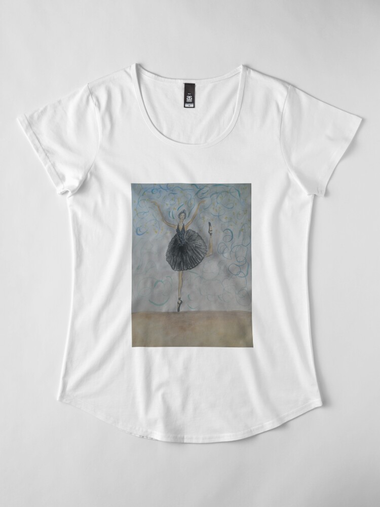 Alternate view of Black Swan: Ballerina Dacing Premium Scoop T-Shirt