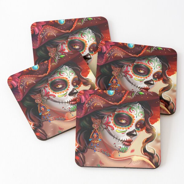 Item preview, Colorful Day of the Dead face painting designed and sold by Artessie.