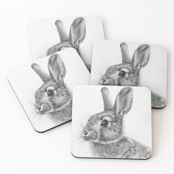 Item preview, Black and white Rabbit pencil drawing designed and sold by Pencil-Art.