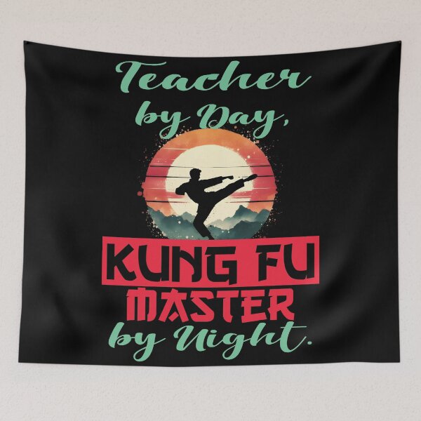 Item preview, Vintage Kung Fu Master & History Teacher Dual Life | T-Shirt Design | designed and sold by TheInkyOwl-TIO.