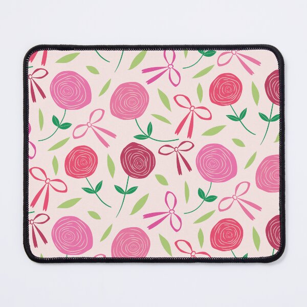 Item preview, Coquette Pink and Red Roses and Preppy Bows Pattern designed and sold by Yasminepatterns .