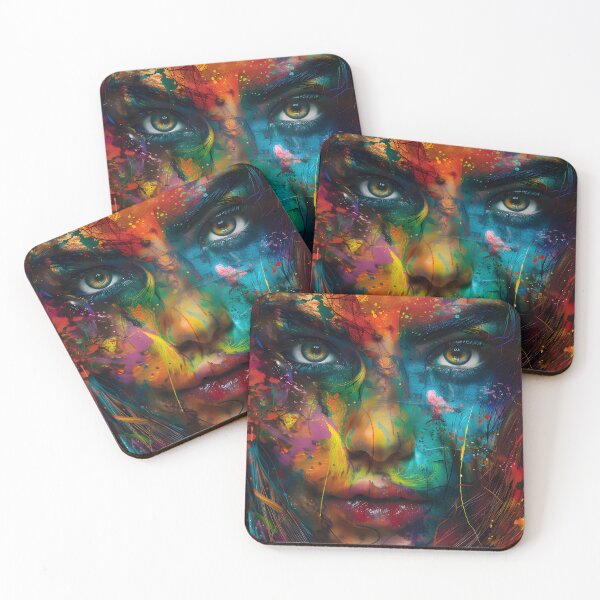 Item preview, Colorful woman portrait with a blend of bold hues designed and sold by Artessie.