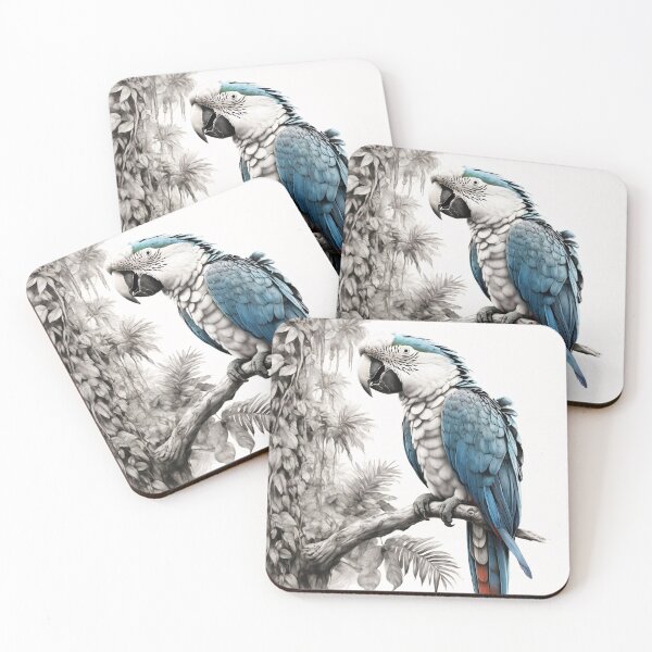 Item preview, Black and white Parrot pencil drawing designed and sold by Pencil-Art.