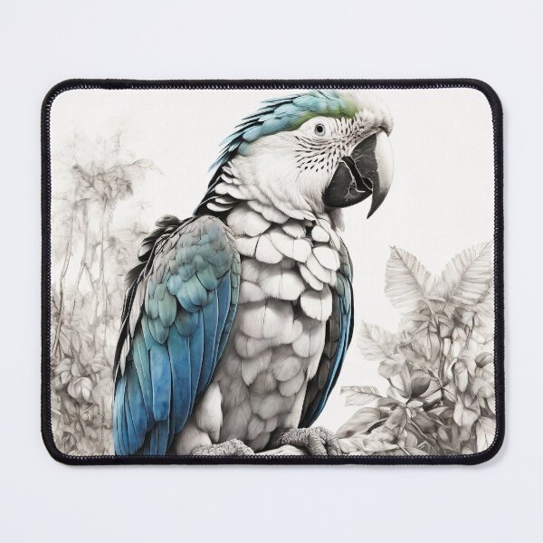 Item preview, Black and white Parrot pencil drawing designed and sold by Pencil-Art.