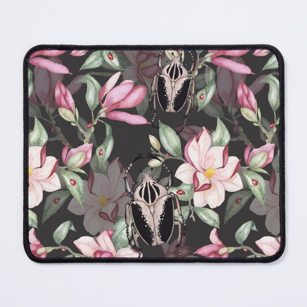 Item preview, Goliath beetle and magnolias - repeating pattern designed and sold by LindaSitniece.