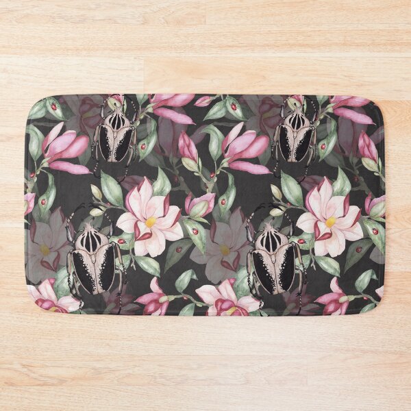 Item preview, Goliath beetle and magnolias - repeating pattern designed and sold by LindaSitniece.