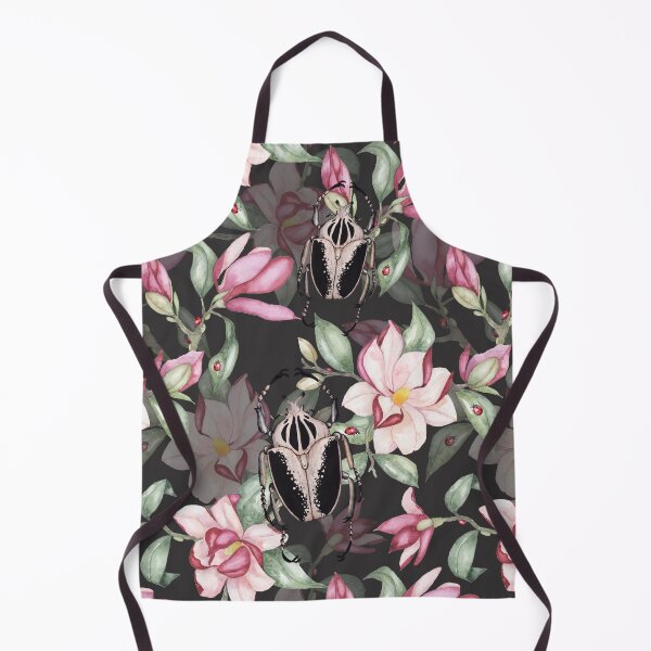 Item preview, Goliath beetle and magnolias - repeating pattern designed and sold by LindaSitniece.