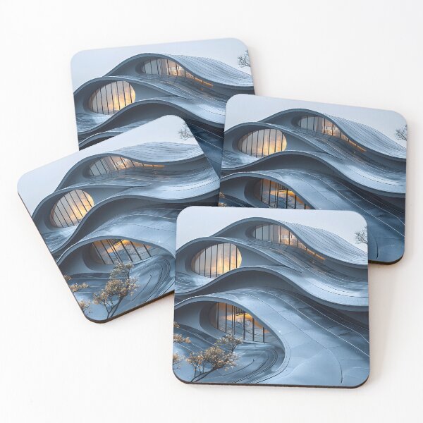 Item preview, Futuristic wavy building design with organic curves. designed and sold by Artessie.
