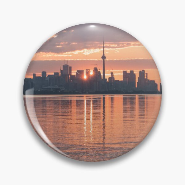 Item preview, Two Suns - Sunrise Behind the Magnificent Skyline of Toronto designed and sold by Georgia Mizuleva.