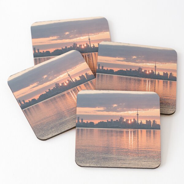 Item preview, Two Suns - Sunrise Behind the Magnificent Skyline of Toronto designed and sold by Georgia Mizuleva.