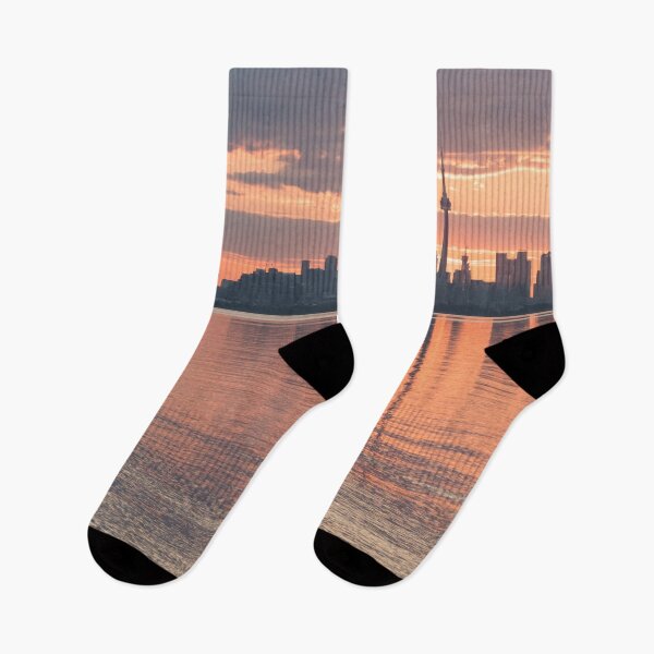 Item preview, Two Suns - Sunrise Behind the Magnificent Skyline of Toronto designed and sold by Georgia Mizuleva.