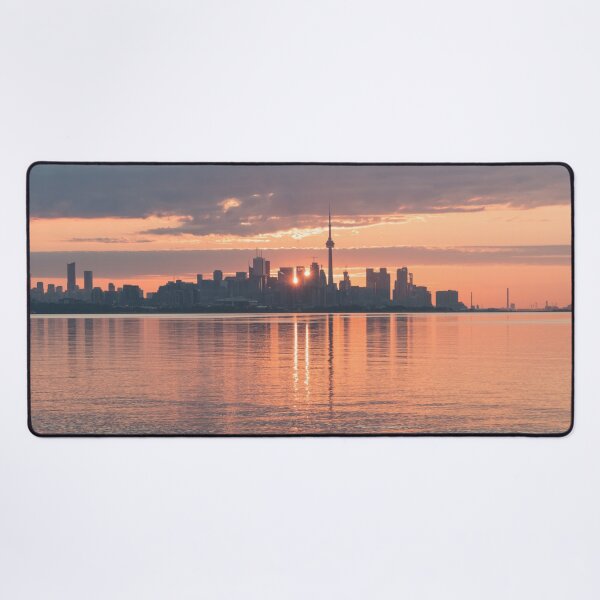 Item preview, Two Suns - Sunrise Behind the Magnificent Skyline of Toronto designed and sold by Georgia Mizuleva.