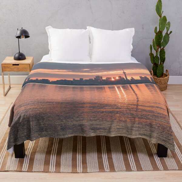 Item preview, Two Suns - Sunrise Behind the Magnificent Skyline of Toronto designed and sold by Georgia Mizuleva.