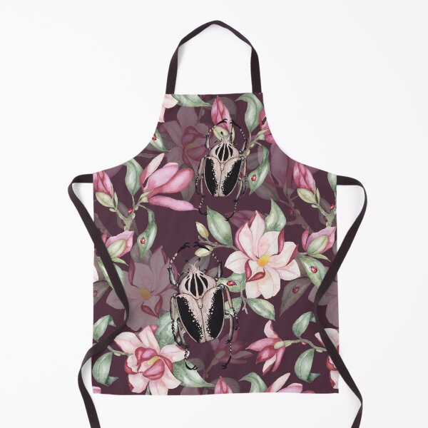 Item preview, Goliath beetle and magnolias - repeating pattern designed and sold by LindaSitniece.