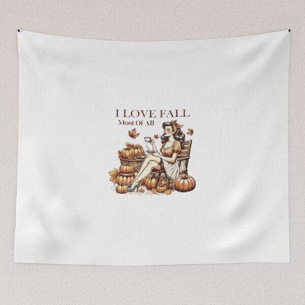 Item preview, I love fall most of all design/ Retro Halloween design/ Trendy Halloween Tee designed and sold by mbarts85.