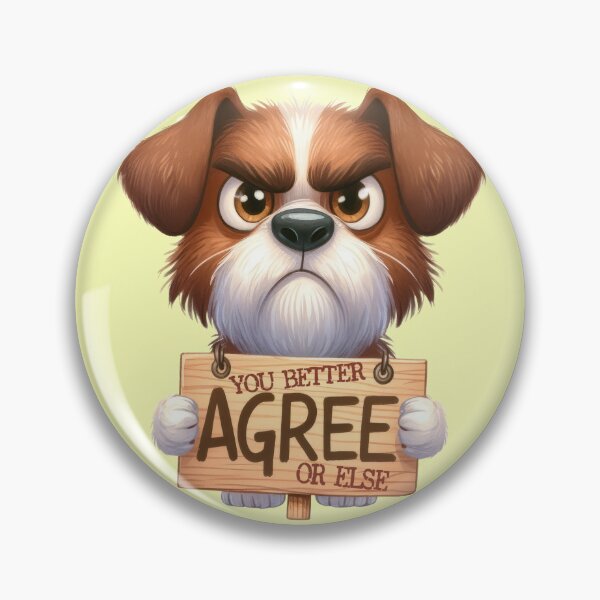 Item preview, Angry grumpy dog holding a warning sign designed and sold by LoneAngel.