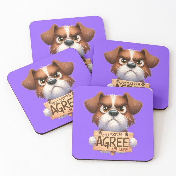 Item preview, Angry grumpy dog holding a warning sign designed and sold by LoneAngel.