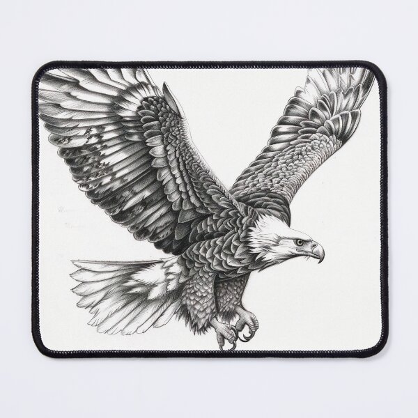 Item preview, Pencil drawn Bald Eagle High Quality Black and White Design designed and sold by Pencil-Art.
