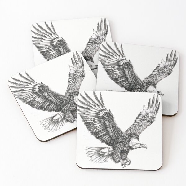 Item preview, Pencil drawn Bald Eagle High Quality Black and White Design designed and sold by Pencil-Art.