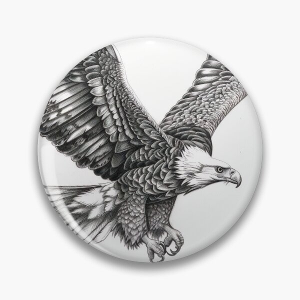 Item preview, Pencil drawn Bald Eagle High Quality Black and White Design designed and sold by Pencil-Art.