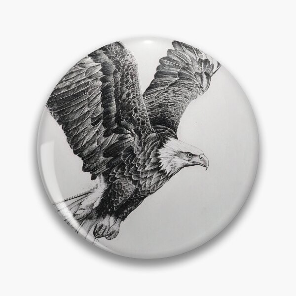 Item preview, Pencil drawn Bald Eagle High Quality Black and White Design designed and sold by Pencil-Art.