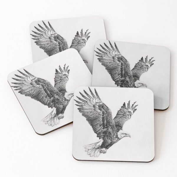 Item preview, Pencil drawn Bald Eagle High Quality Black and White Design designed and sold by Pencil-Art.