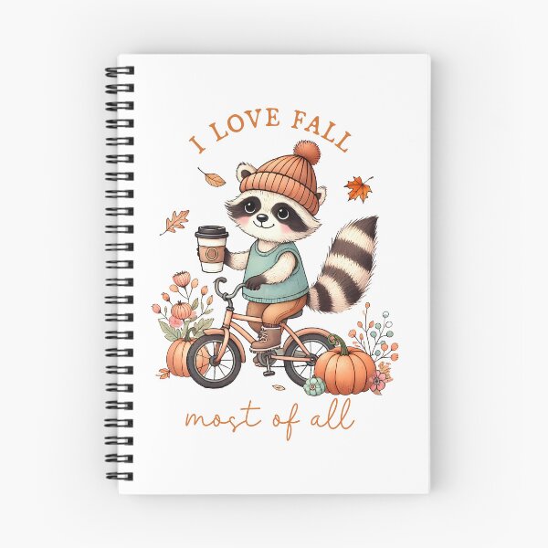 Item preview, I love fall most of all/ Trendy Halloween design/ Retro Fall t shirt/ Fall raccoon design designed and sold by mbarts85.