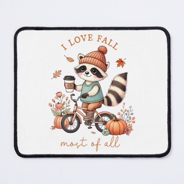 Item preview, I love fall most of all/ Trendy Halloween design/ Retro Fall t shirt/ Fall raccoon design designed and sold by mbarts85.