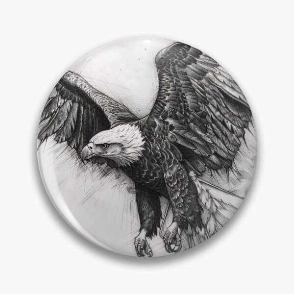 Item preview, Pencil drawn Bald Eagle High Quality Black and White Design designed and sold by Pencil-Art.