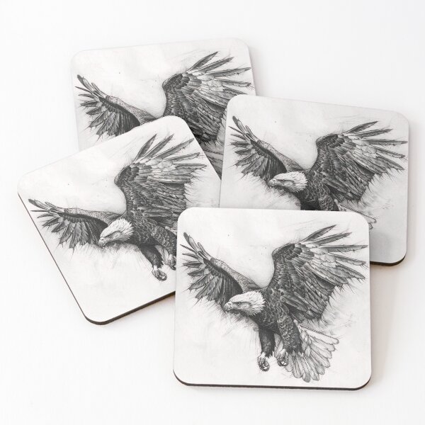 Item preview, Pencil drawn Bald Eagle High Quality Black and White Design designed and sold by Pencil-Art.