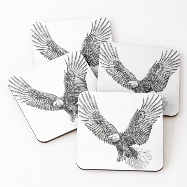 Item preview, Pencil drawn Bald Eagle High Quality Black and White Design designed and sold by Pencil-Art.