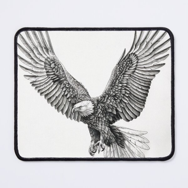 Item preview, Pencil drawn Bald Eagle High Quality Black and White Design designed and sold by Pencil-Art.
