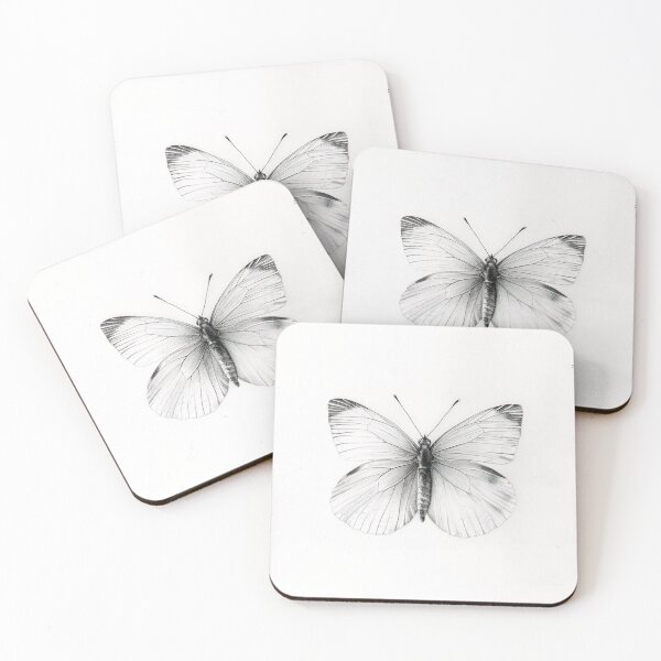 Item preview, Black and white monarch butterfly pencil drawing designed and sold by Pencil-Art.