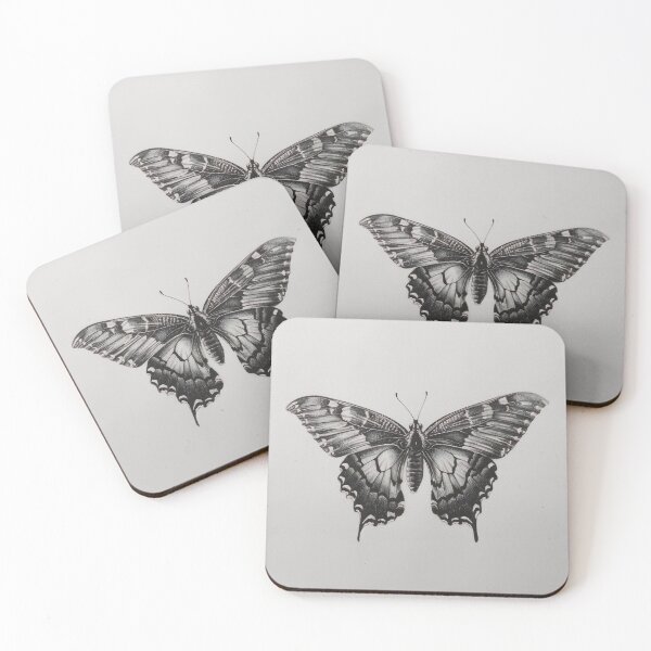 Item preview, Black and white monarch butterfly pencil drawing designed and sold by Pencil-Art.