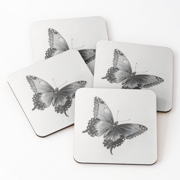 Item preview, Black and white monarch butterfly pencil drawing designed and sold by Pencil-Art.
