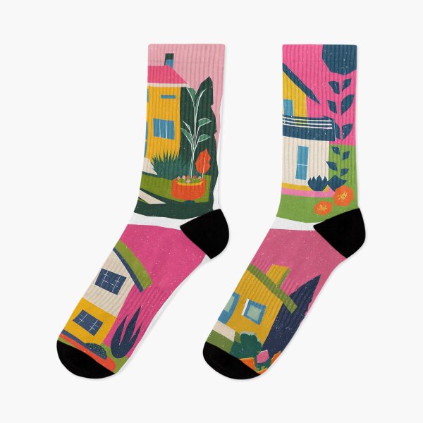 Item preview, Risograph Colourful Houses  designed and sold by Wild Blue Designs NZ.